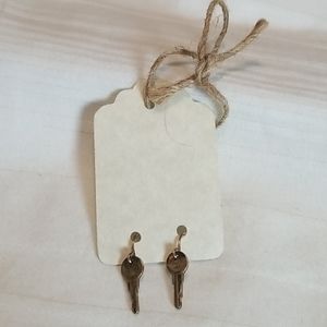 New Gold Small Key Earrings